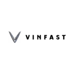 VinFast electric vehicle brand logo with silver V emblem and black lettering Copy